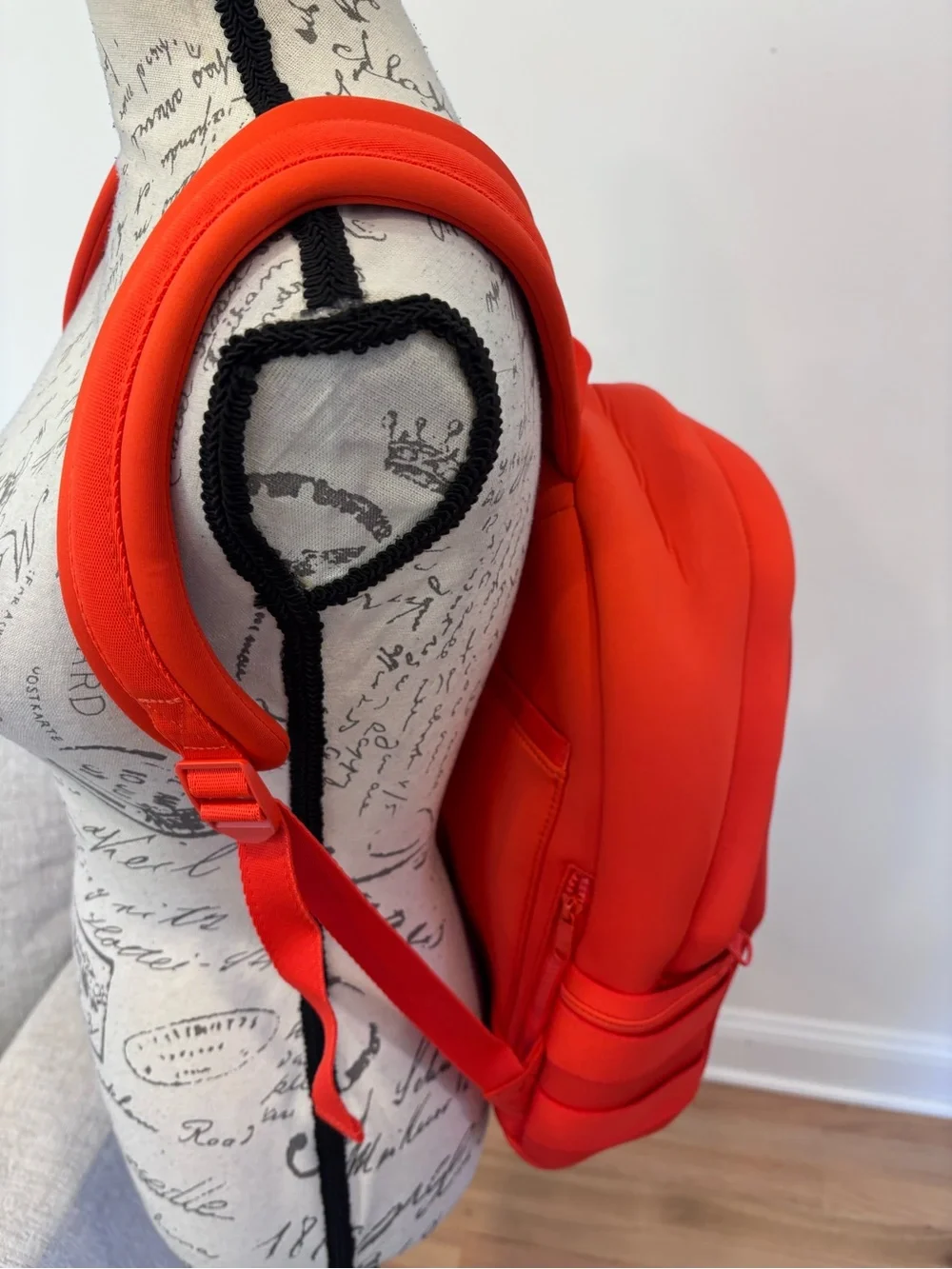 DAGNE DOVER Small Dakota Neoprene Backpack In Goji (orange)